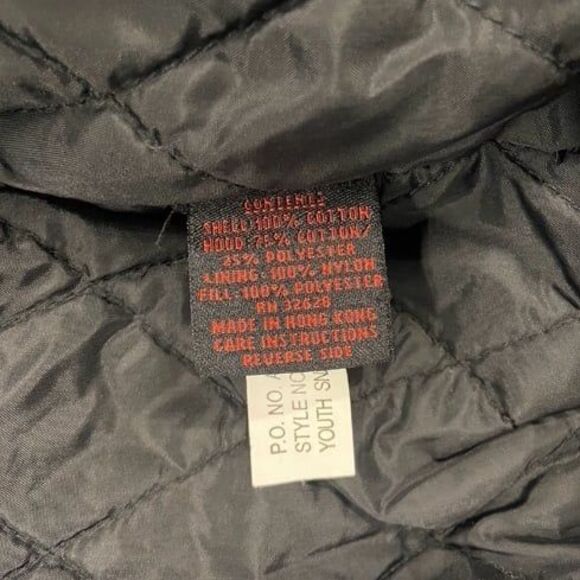 Snap-on Tools Youth Hooded Work Jacket Black Zip-Up American Flag Patch Large - Picture 12 of 12